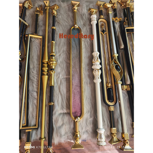 Barandillas Modernas para Casa, Diseño <span class=keywords><strong>de</strong></span> Barandilla para Escaleras, Barandilla Metálica <span class=keywords><strong>de</strong></span> Lujo en Color Oro y Cobre para Escaleras - Product Image 6