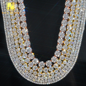 Giá rẻ nhất Giá quần vợt chuỗi 3mm 4mm 5mm GRA hip hop đồ trang sức 925 Sterling Bạc vvs D màu kim cương moissanite Tennis Vòng cổ - Product Image 6