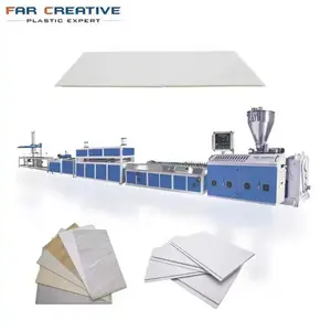 FAR CREATIVE Bamboo fiber PVC wood plastic WPC wall panel equipment extruder making machine extrusion production line