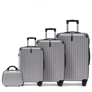 Ensemble de bagages de luxe en ABS bleu, valise à roulettes pour l'aéroport, nouveau design tendance, 4 pièces, léger - Product Image 1