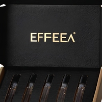 Coffret Cadeau Découverte de Parfums Personnalisé en Papier Kraft Noir Écologique avec Boîte en Carton et Bouteilles avec Plateau Intérieur