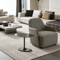 Table d'appoint ronde en métal élégante et minimaliste, gain de place, polyvalente, style italien moderne pour villa