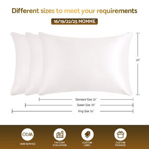 100% mûrier 6A Grade soie taie d'oreiller Super doux soie Satin taie d'oreiller <span class=keywords><strong>reine</strong></span> roi fermeture éclair soie naturelle taies d'oreiller - Product Image 6