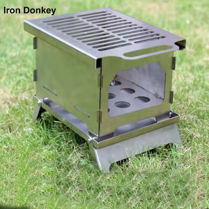 Barbecue portable d'extérieur mini au charbon <span class=keywords><strong>de</strong></span> bois, pliable, en acier inoxydable, multi-combustibles, pour 1-2 personnes, idéal pour le camping et la cuisson - Product Image 2