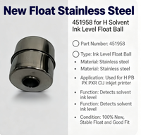451958 Nouveau flotteur en acier inoxydable pour encre à solvant H, boule de niveau pour imprimante jet d'encre PB PX PXR CIJ