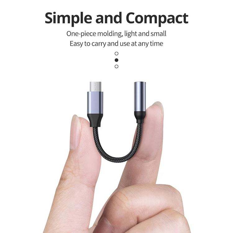 Nylon Braided Type C Audio Audio Adapter - Image 2