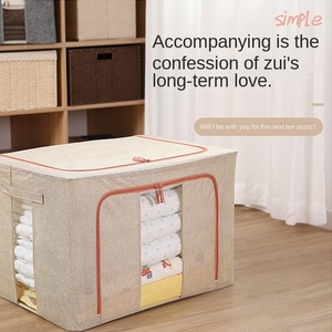 Caja <span class=keywords><strong>de</strong></span> Almacenamiento <span class=keywords><strong>de</strong></span> Ropa Plegable <span class=keywords><strong>de</strong></span> Tela con Marco <span class=keywords><strong>de</strong></span> Acero, Armario con Apertura Frontal, Gran Capacidad, Diseño Moderno para Cocina y Baño - Product Image 3