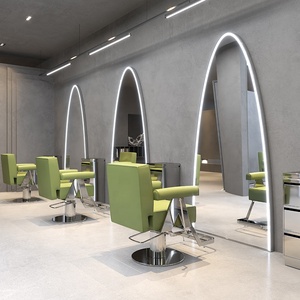 Estación de salón Juego de espejos de doble cara Muebles <span class=keywords><strong>Espejo</strong></span> dorado <span class=keywords><strong>con</strong></span> <span class=keywords><strong>luz</strong></span> Peluquería salón de belleza MESA DE <span class=keywords><strong>ESPEJO</strong></span> - Product Image 1