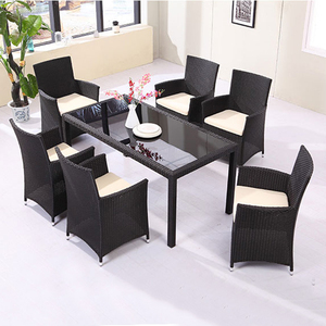 Conjunto de muebles de jardín de mimbre <span class=keywords><strong>Ratan</strong></span> con silla de comedor y mesa. - Product Image 1