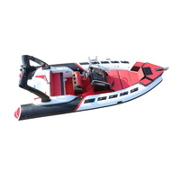 Bateau pneumatique rigide certifié CE RIB-580B, design de coque stable, coque en fibre de verre en V profond pour l'aventure en haute mer