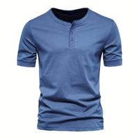 Kaos Pria Slim Fit Kerah Bulat Berpinggiran Lengkung Berkualitas Tinggi Lengan Pendek Logo Kustom Polos