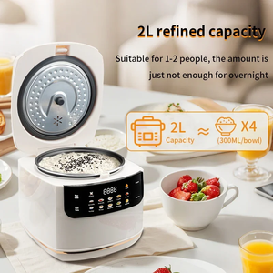 Olla <span class=keywords><strong>Arrocera</strong></span> Eléctrica Multifuncional 110V 220V, Olla Antiadherente, para 1-3 Personas, Mini Cocina Eléctrica, Olla <span class=keywords><strong>Arrocera</strong></span> Inteligente con Vaporera, 2L - Product Image 3