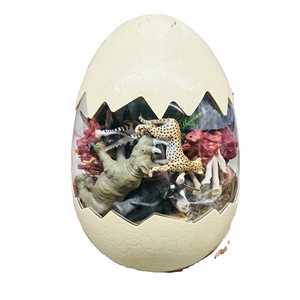 Jouet d'oeuf <span class=keywords><strong>de</strong></span> dinosaure en plastique pour enfants Triceratops Tyrannosaurus Rex monde Jungle insecte modèle Animal sauvage pour mâle fille Cognition - Product Image 1