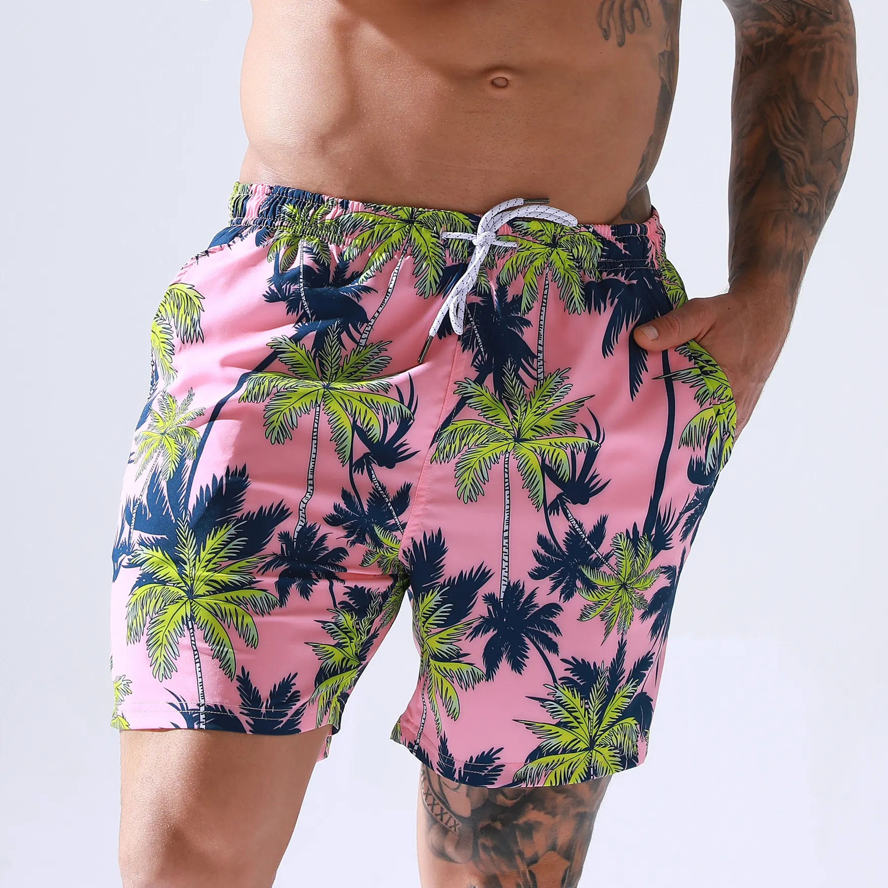 Pantalones Cortos de Playa Hombre Bañadores de natación Secado rápido Pantalones Cortos de Verano Pantalones Cortos de Verano Forro de Malla