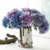 Hydrangea artificielle française imprimée en 3D, branche unique, tête de fleur de 16 cm, 28 fleurs, hydrangea en soie pour la décoration de table, d'événements et de fêtes