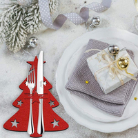 Individuelle Farbige Polyester-Filz Weihnachtsbaum Besteckhalter Umweltfreundliche Wiederverwendbare Wohndekor-Aufbewahrungshüllen Fabrik