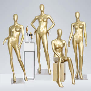 Maniquí de Mujer Elegante y de Lujo, Maniquí Femenino Dorado de Cuerpo Completo, Maniquí de Fibra de Vidrio para <span class=keywords><strong>Boutique</strong></span> de Ropa - Product Image 1