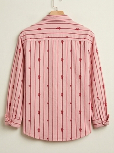 Immense Organic Cotton Breathable Long Sleeves Regular Fit Yarn Dyed Stripe Embroidery Mens Casual Button Shirts <b>Prime</b> Vista - Product Image 2
