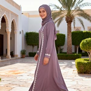 ชุดอาบายะลำลองดีไซน์ใหม่คุณภาพสูงผ้าลูกไม้ทันสมัยสำหรับสตรีมุสลิมสวมใส่ในชีวิตประจำวัน ผู้ผลิตและผู้จัดจำหน่ายขายส่งจากประเทศจีน - Product Image 4