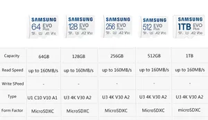 Tarjeta de memoria <span class=keywords><strong>Samsung</strong></span> <span class=keywords><strong>EVO</strong></span> <span class=keywords><strong>Plus</strong></span> de alta velocidad, 1TB, 512GB, <span class=keywords><strong>256GB</strong></span>, 128GB, 64GB, 160 MB/S, <span class=keywords><strong>Micro</strong></span> Mini <span class=keywords><strong>SD</strong></span>, teléfono, DVR, cámara, GPS, MP3, 4K - Product Image 6