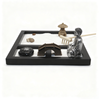 Mini kit de jardin zen japonais de bureau, ornements de méditation Bouddha, décorations de bureau en résine pour la maison et le bureau, table de sable Diwali