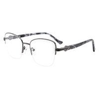Monture de lunettes optiques carrées en métal argenté de luxe avec logo personnalisé, pour femmes, en acétate, design tendance