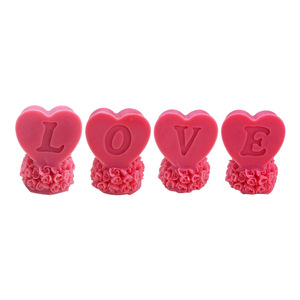 Molde de Silicona para Velas Perfumadas en Forma de Corazón Ecológico con Labios Rojos de Amor para el Día de San Valentín, Letras/Números de Chocolate - Product Image 1