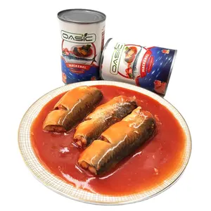 Melhor cavala enlatada em molho de tomate da marca própria do fornecedor da China 155g/425g