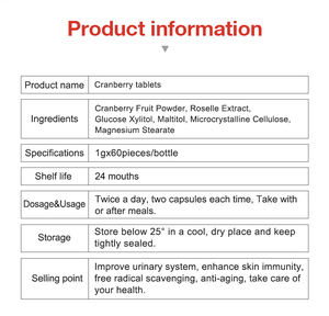 Comprimés de canneberge Wins Town, comprimés de canneberge et de guimauve, 60 comprimés en flacon, complément probiotique pour femmes - Product Image 5