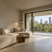 Revêtement de sol en microciment, peinture microciment résistante à l'usure, imperméable, sans joint, pour intérieur et extérieur, revêtement décoratif en béton