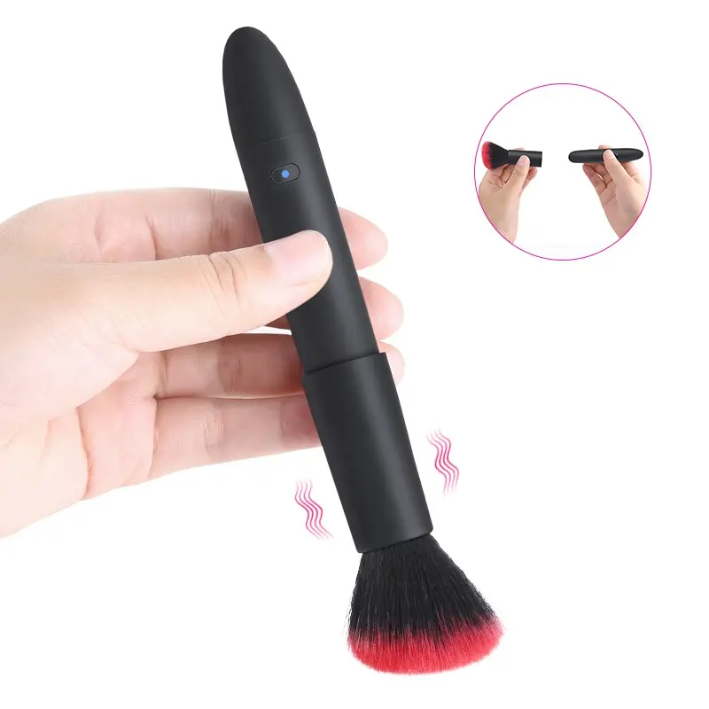 Brosse de maquillage chaude Vibromasseur de Clitoris Étanche Rechargeable 10 Mode de Vibration Brosse douce pour le Massage du sein du mamelon