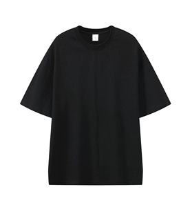เสื้อยืดผู้ชาย 330 กรัม ผ้าคอตตอน 100% หนานุ่ม กันยับ สีพื้น คอกลม แขนสั้น ทรงโอเวอร์ไซส์ สไตล์สตรีทแวร์ - Product Image 4