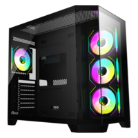 AntarcChill Atx Mid-Tower Gaming Computer Cases & Towers Cabinet Gaming Pc Case With 4pcs Argb Fan & Type-C Casing Desktop Cases
