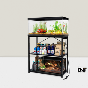 Support d'<span class=keywords><strong>aquarium</strong></span> de bureau à domicile noir robuste support de réservoir de poissons avec armoire de rangement de prise de courant tortue réservoir Reptile Terrarium - Product Image 1