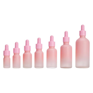 Vente en gros Flacon compte-gouttes vide en verre rose dégradé de 5ml à 100ml Flacon en verre pour sérum cosmétique huile essentielle - Product Image 2