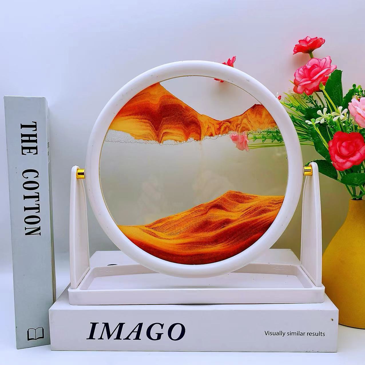 White frame 10 inch yellow