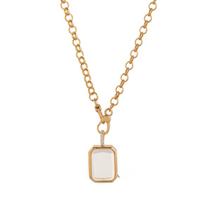 Collar con Colgante <span class=keywords><strong>de</strong></span> Medallón Personalizado en Forma <span class=keywords><strong>de</strong></span> <span class=keywords><strong>Corazón</strong></span> Cuadrado, Chapado en Oro <span class=keywords><strong>de</strong></span> 18K, Acero Inoxidable, Caja Transparente para <span class=keywords><strong>Fotos</strong></span>, Unisex, para Mujer - Product Image 1