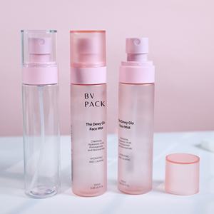 100ml 120mlカスタムロゴつや消しライト透明ピンクスプレーミストボトルスプレー付き化粧品ヘアボディミスト用 - Product Image 1