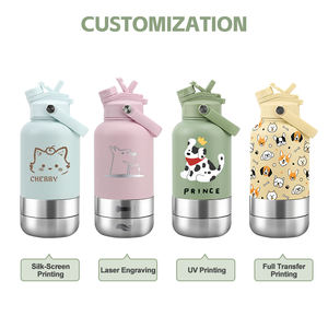 Dispenser da Viaggio per Animali Domestici 3 in 1 Personalizzabile, Bottiglia d'Acqua per Cani in Acciaio Inox da 32 oz a Prova di Perdite - Product Image 6