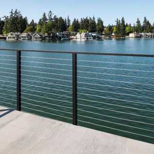 Rampe d'escalier en aluminium avec revêtement en poudre de couleur personnalisable, pour balcon, avec option d'éclairage <span class=keywords><strong>LED</strong></span> <span class=keywords><strong>intégré</strong></span>, style moderne - Product Image 1