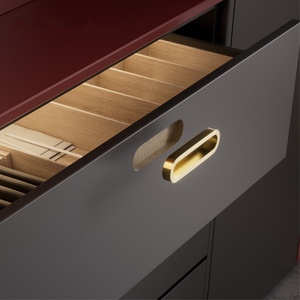 Loquet dissimulé à demi-cercle à longue poignée pour tiroir coulissant, style moderne, sans fente, en aluminium, pour porte d'armoire, armoire, commode, cuisine - Product Image 4