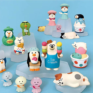Ornements en résine ZAKKA, figurine chat japonais, boîte mystère crème glacée d'été, décoration créative et tendance, artisanat de poupée, ensemble de scène miniature - Product Image 1