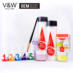 V&WBeauty Trending Colored Acrylic Powder Bulk Nail Kit 500 Colors