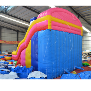 Scivolo d'Acqua Gonfiabile PVC a Doppia Corsia per Esterni, Commerciale, Rimovibile, con Ventilatore per Piscina, per Spiaggia - Product Image 6