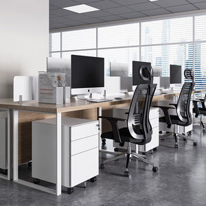 3 <b>Drawer</b> Adjustable Steel Cabinet with Key Lock Mobile Pedestal Storage Unit on Wheels for Office School Hospital Bedside Use - Product Image 3