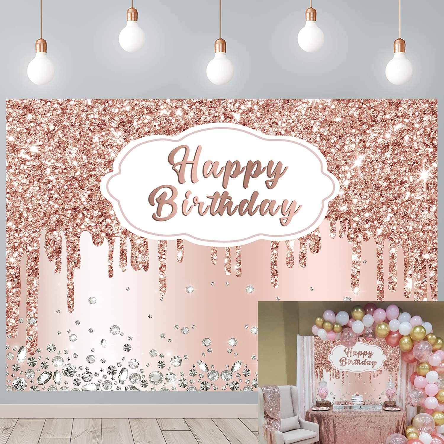 Bannière Ronde Joyeux Anniversaire Avec Des Ballons Et Des Cadeaux Avec Place Pour Le Texte