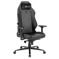 Fauteuil de bureau gamer de luxe en cuir PU noir à dossier haut, pivotant, style unique, pour PC et jeux vidéo, vente en gros