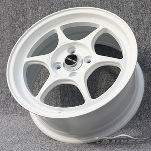 Fonyee pour ENKEI 15 16 pouces 4x100 blanc Concave 6 rayons 4 trous de roue Huecos Mag aluminium large roues de voiture Auto Rines jantes Jantes - Product Image 3