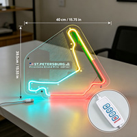 Panneau néon LED Grand Prix de Saint-Pétersbourg, alimenté par USB, pour décoration murale de cave à homme