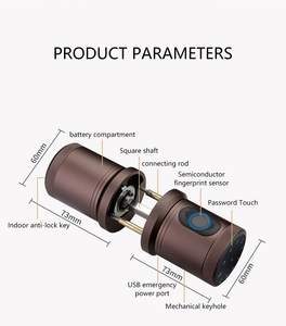 Vente en gros de serrure intelligente biométrique à empreinte digitale de haute sécurité bouton à <span class=keywords><strong>loquet</strong></span> unique compatible WiFi pour nuage de porte en acier, verre et aluminium - Product Image 2